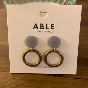 ABLE Small Marina Earring: Slate Blue, NWT